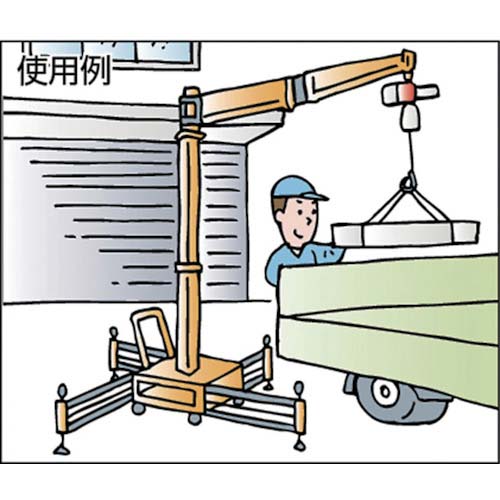 スーパー 二速型電動チェーンブロック付ジブクレーン 移動式 αSBタイプ 定格荷重0.1t アーム長さ2m JBCT1020C