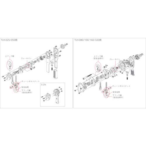 TRUSCO レバーホイストTLH-160用パーツ 下フック組 TLH160-709A-15の