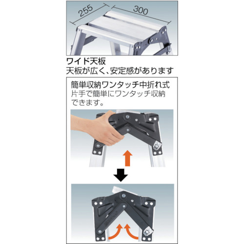 から厳選した はしご兼用脚立 ｔｒｕｓｃｏ アルミ合金製脚カバー付 Tprk210 1台 高さ１ ９８ｍ 安全 保護用品