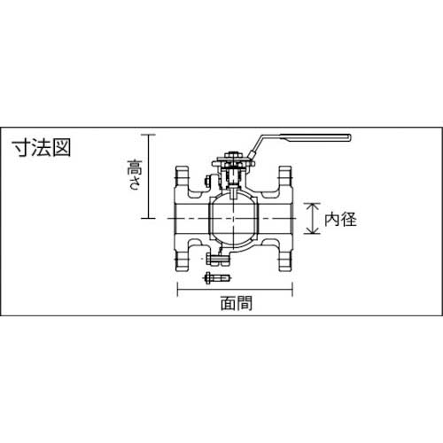 フジキン ステンレス鋼製１ＭＰａフランジ式２ピースボール弁５０Ａ