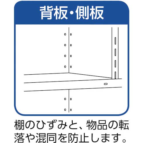 TRUSCO スチールラック 軽量棚背板・側板付 W875XD300XH1200 4段