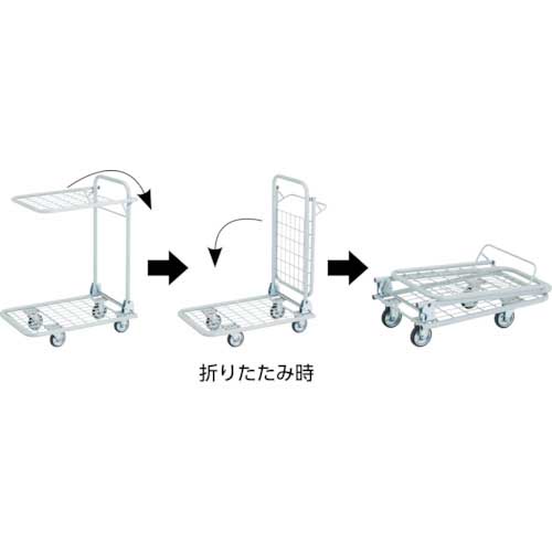 TRUSCO 軽量メッシュ台車 アミー 回転式2段型 AM-2Bの通販｜現場市場