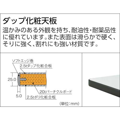 新品お得】 □TRUSCO CFWP型作業台 1800X750XH740 薄型2段引出付[法人