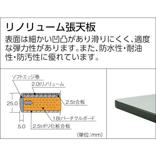 TRUSCO CFWR型作業台 900X600XH740 薄型2段引出付 CFWR-0960UDK2の通販