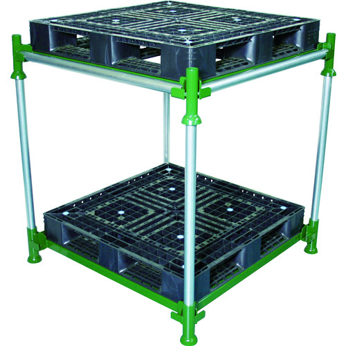 TRUSCO 段積みパレット 1000kg 1100×1100 単管4本付 DPL-10-1111