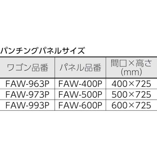 TRUSCO ツールワゴン ファルコンワゴン 600X400 パネル付 ホワイト FAW