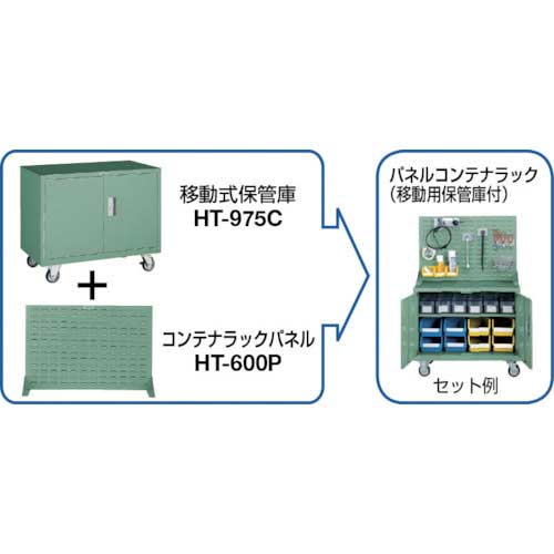 TRUSCO 移動式保管庫 引出2個付 900X500XH750 HT975C1 [r21][s9-833]-