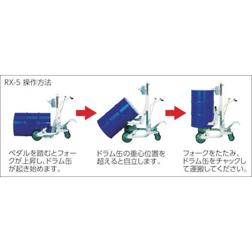 タイユー ドラム缶運搬車 ロボッターネクスト 起こし機構付 均等荷重