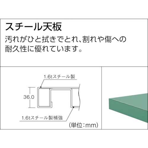 TRUSCO SDW型作業台 1800X900XH740下棚付 SDW-1809LTの通販｜現場市場