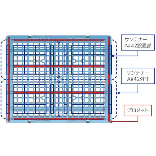 サンコー 樹脂パレット(片面二方差し) プラスチックパレット 813609 D2