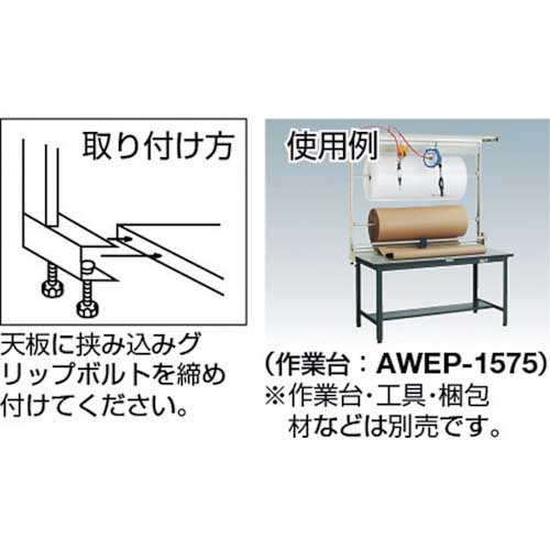 TRUSCO 作業台用包装ロールカッターセット THRC-1500の通販｜現場市場