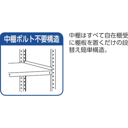 TRUSCO 軽量150型中棚ボルトレス棚 W900XD600XH1200 4段 TLA43L-14の