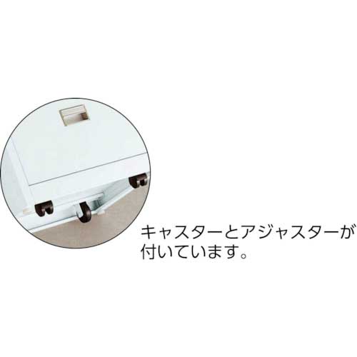 TRUSCO 作業台用サイドキャビネット ダップ天板付 500X750 グリーン