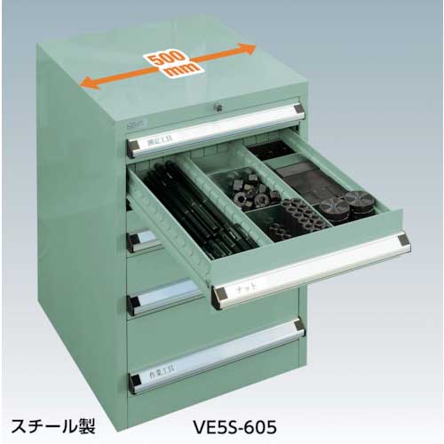 TRUSCO VE5S型中量キャビネット 500×550×H1000 引出7段 VE5S-1005の