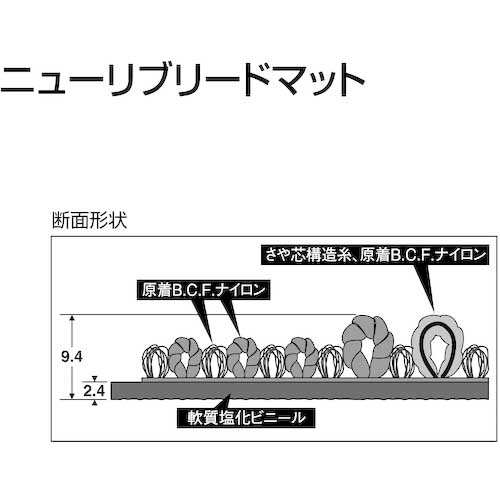 テラモト 雨天用マット ニューリブリードマット グレー 600×900mm MR