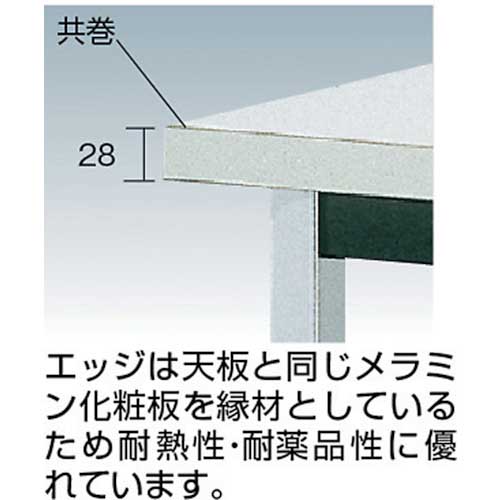 TRUSCO 会議用テーブル 1800X450XH700 角脚 下棚無し ホワイト TD1845