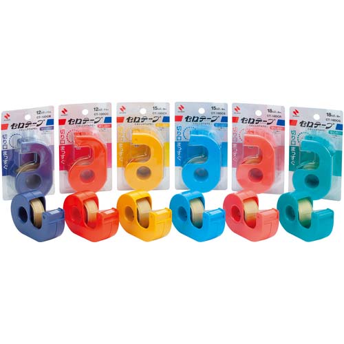 ニチバン セロテープ小巻カッター付 まっすぐ切れるタイプ 幅18mm×長さ8m CT-18DCR