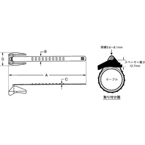 パンドウイット ケーブル固定具 エアリアルサポートタイ 最大結束径51mm 1袋100本入 5ロット AST20-5-C100