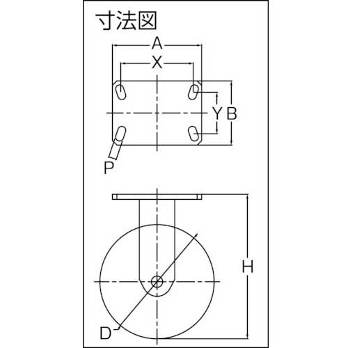 TRUSCO 重高荷重用キャスター 固定 100MM 耐湿ウレタン車輪620KGF HR