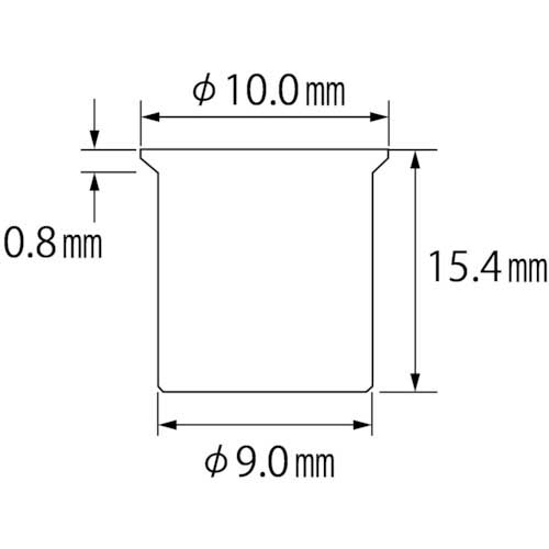エビ ブラインドナット“エビナット”(薄頭・スチール製) エコパック 板厚3.2 M6X1.0(25個入) NSK6MP