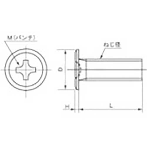 TRUSCO 十字穴付スリムヘッド小ねじ ステンレス 全ネジ M3×8 1000本入