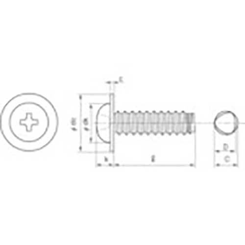 【廃番】TRUSCO (+)ナベワッシャーヘッド低トルクねじ Bタイプ 三価白 WH=8 M3×6 1000本入 ヘキサゴンパック S055-0306