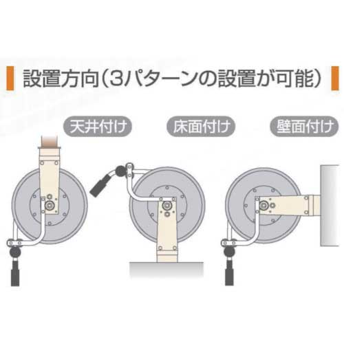 TRIENS 水用ホースリールガン付 内径12.7mm×10m SWR-410P-