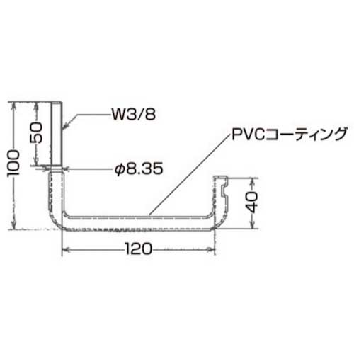 DAIDOHANT ケーブルフック L型(H)100×(W)120mm 10177059