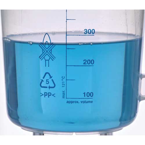 TRUSCO ポリプロピレン青目盛ビーカー 500ml(取手付) HPB-500