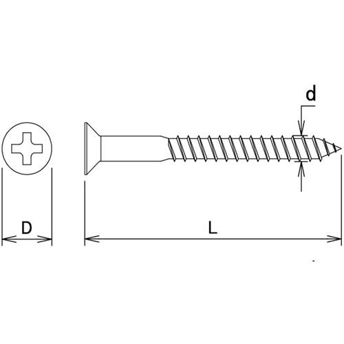 DAIDOHANT ネジカラー ステンレス 木ねじ 皿頭 2.7x20薄茶(16本) 10179111