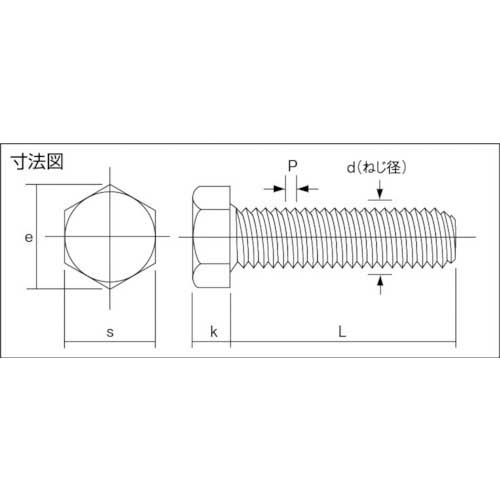 コノエ 六角ボルト スチール ユニクロ 全ねじ M12×45 (100本入) BT-SS-1245