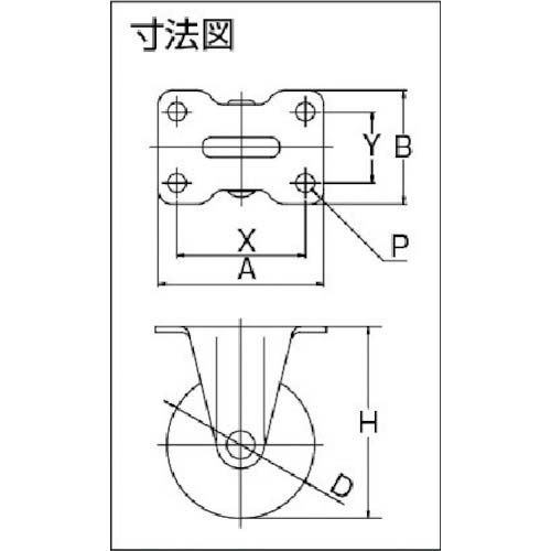 ユーエイ プレート式 固定 キャスター ナイロン 車輪径32mm Gタイプ GR型 取付寸法29×0 GR-32N