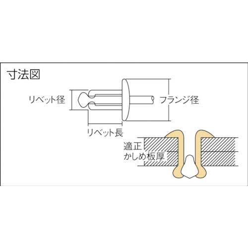 TRUSCO ブラインドリベット(SUS/SUS) 4-3 (500本入) SS-43Cの通販