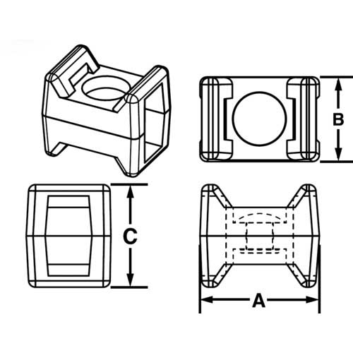 パンドウイット 回転式タイマウント 耐候性黒 (100個入) TM3-X2-C0Y-