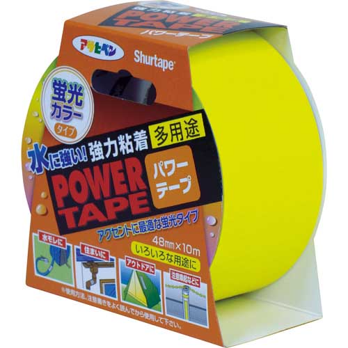 アサヒペン パワー カラーテープ 48mm×10m T107蛍光イエロー 602732の通販｜現場市場