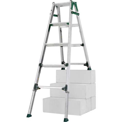 アルインコ 高段差用伸縮脚付きはしご兼用脚立 天板高さ1.88～2.32m(長