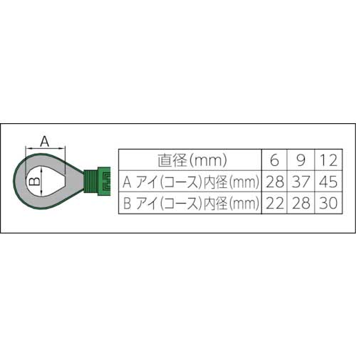 TRUSCO セフティパワーロープ 両端シンブル入 12mmX2m SP-122Cの通販