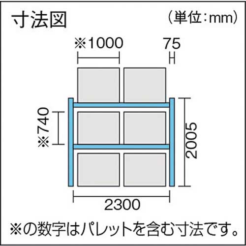 TRUSCO 重量パレットラック1トン2300×900×H2000 2段 単体 1D-20B23-09-2の通販｜現場市場