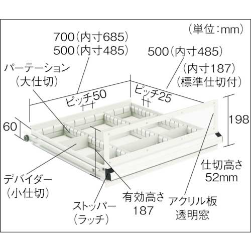 OS ライトキャビネット5型 引出し5段 5-1002GTの通販｜現場市場