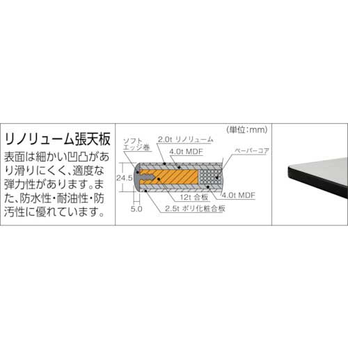 【廃番】TRUSCO EWR型作業台 1500X750 φ100キャスター付 EWR-1575C100