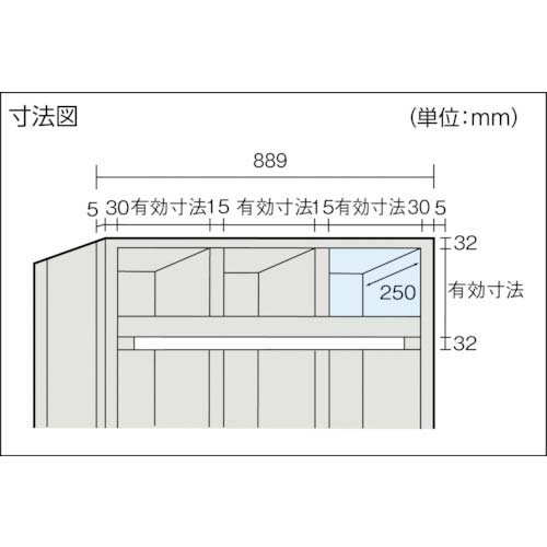 TRUSCO KC-M型区分棚前当り付 875X250XH1800 4列6段 KC-4060Mの通販