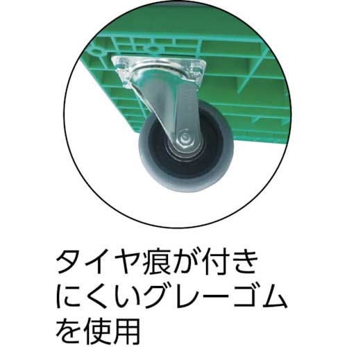 TRUSCO 樹脂製運搬車 グランカート 固定 718×468 ウレタン 均等荷重