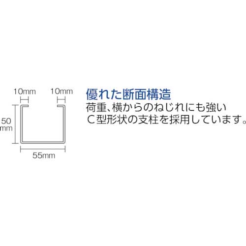 TRUSCO TUG型中量棚600kg単体型 1555X476XH1200 3段 TUG600-45S-3の