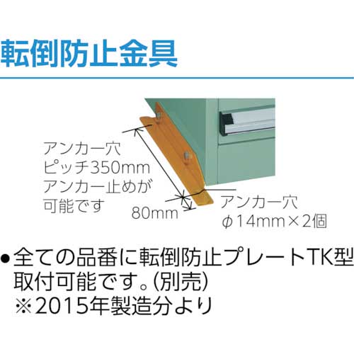 TRUSCO VE6S型中量キャビネット 600×550×H1000 引出7段 VE6S-1005の