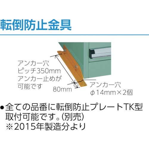 TRUSCO VE9S型中量キャビネット 880X550XH1200 引出8段 VE9S-1203の