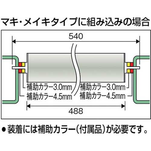 TRUSCO 取替用単品 スチールローラー Φ57×2.1t W300 S付 VL57W300-21の