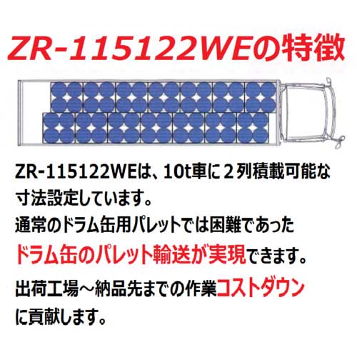 NPC プラスチックパレット ZR-115122WE 両面二方差し 黒 ZR-115122WE-BK