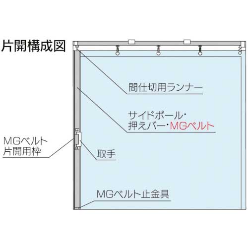 岡田 間仕切カーテン 大型間仕切ポールセット(D40用)片開セット 3m