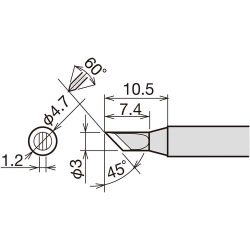 グット 交換コテ先(RX-8シリーズ) こて先幅3mm RX-80HRT-3K