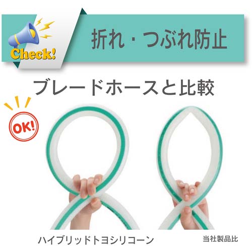 トヨックス 耐熱・食品用耐圧ホース ハイブリッドトヨシリコーンホース 内径15.9mm×外径24mm 長さ10m HTSI-15-10